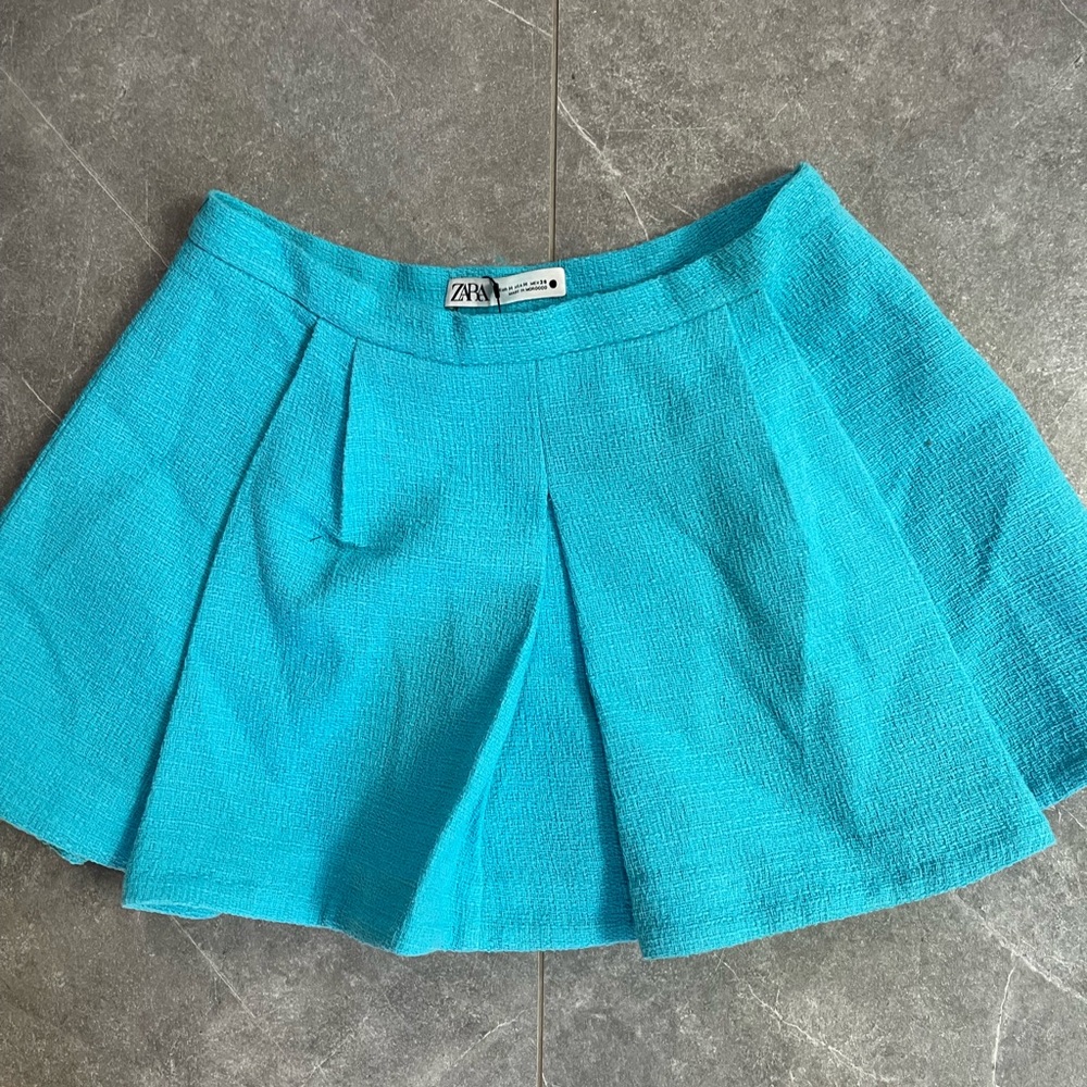 Zara Blue Mini Skort, NWT, Size Medium